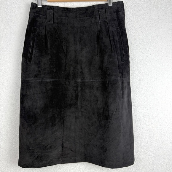 Vintage 100% Genuine Suede Leather Even Davies Pencil Skirt Medium - Picture 2 of 10